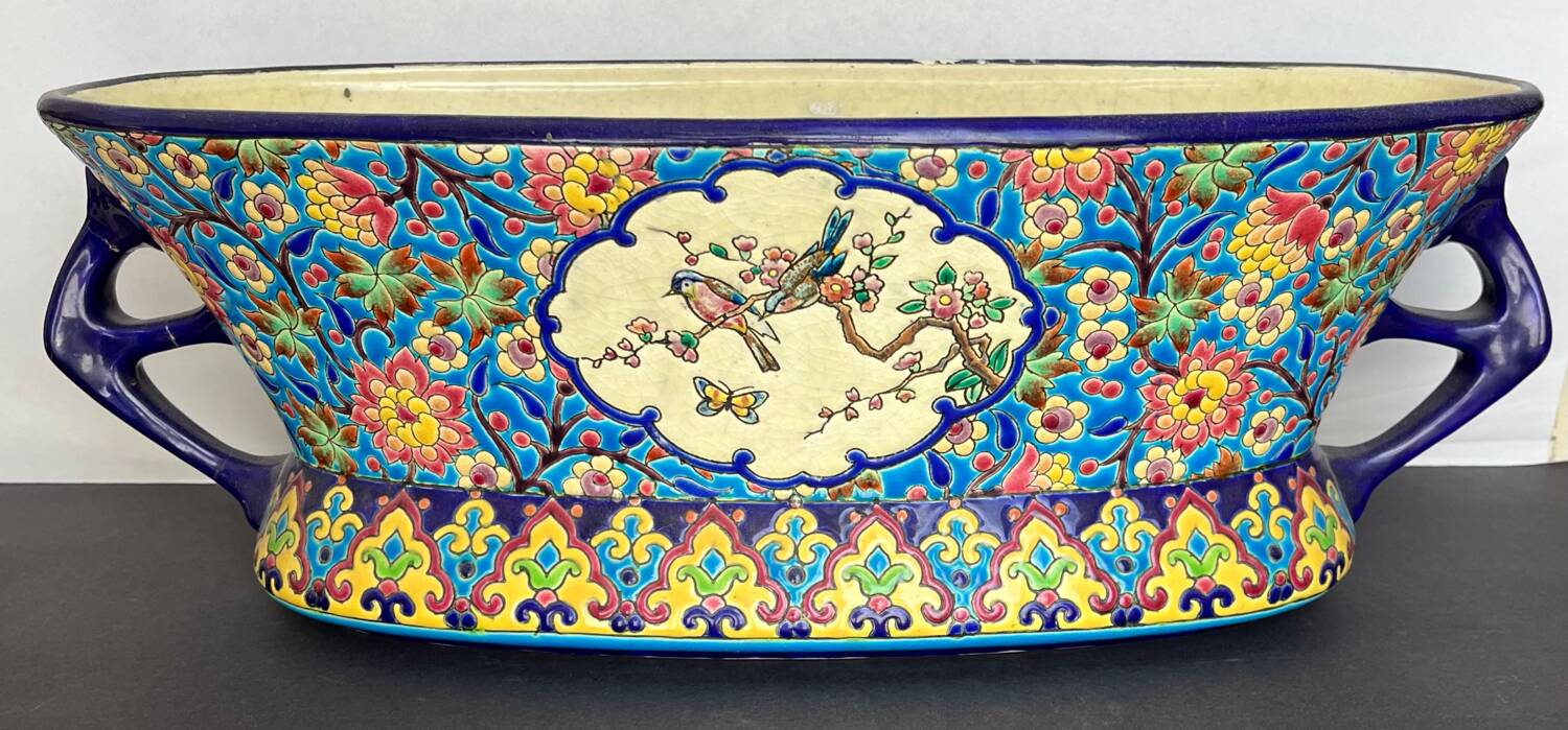 Longwy enamel planter