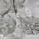 Set of Art Deco style engraved crystal bowls and glasses on spherical feet