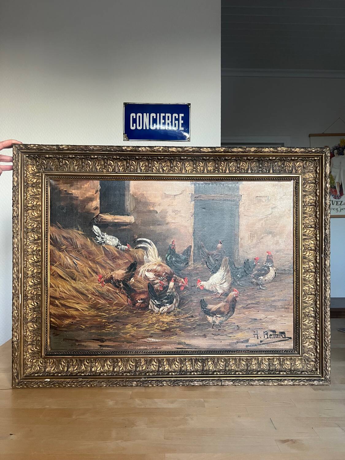 Old 19th century painting of the lower courtyard