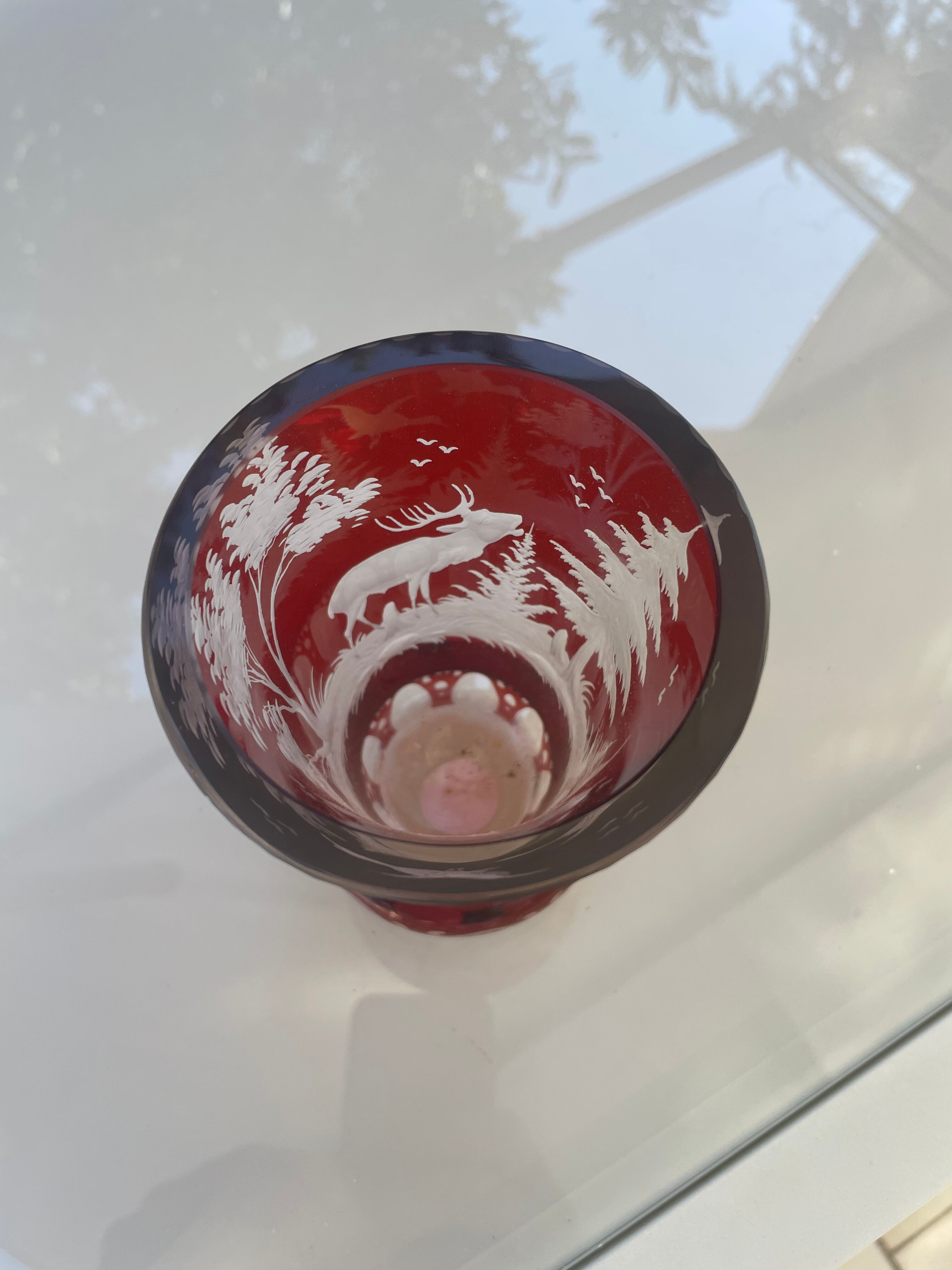 Vase verre de bohème