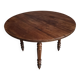 French antique round dining table in walnut, circa 1880–1900.
