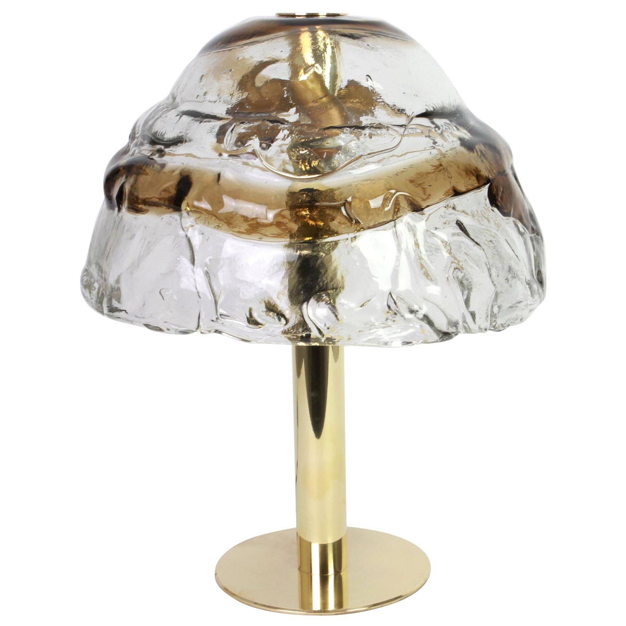 Large smoked glass table lamps by Murano, Kalmar, Austria, 1970s
