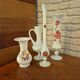 Large opaline vase decorated vintage 70s