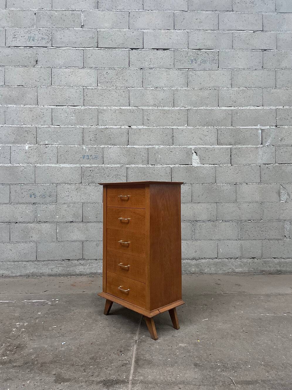 Chiffonnier vintage en bois – 5 tiroirs