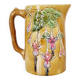 1900 earthenware pitcher with pink flowers