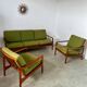 Living room set sofa armchair coffee table Scandinavian design 60s Swedish vintage teak