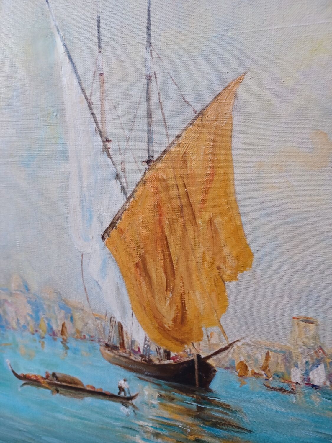 Oil on canvas of Venice, by Ernest Viallate