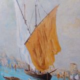 Oil on canvas of Venice, by Ernest Viallate