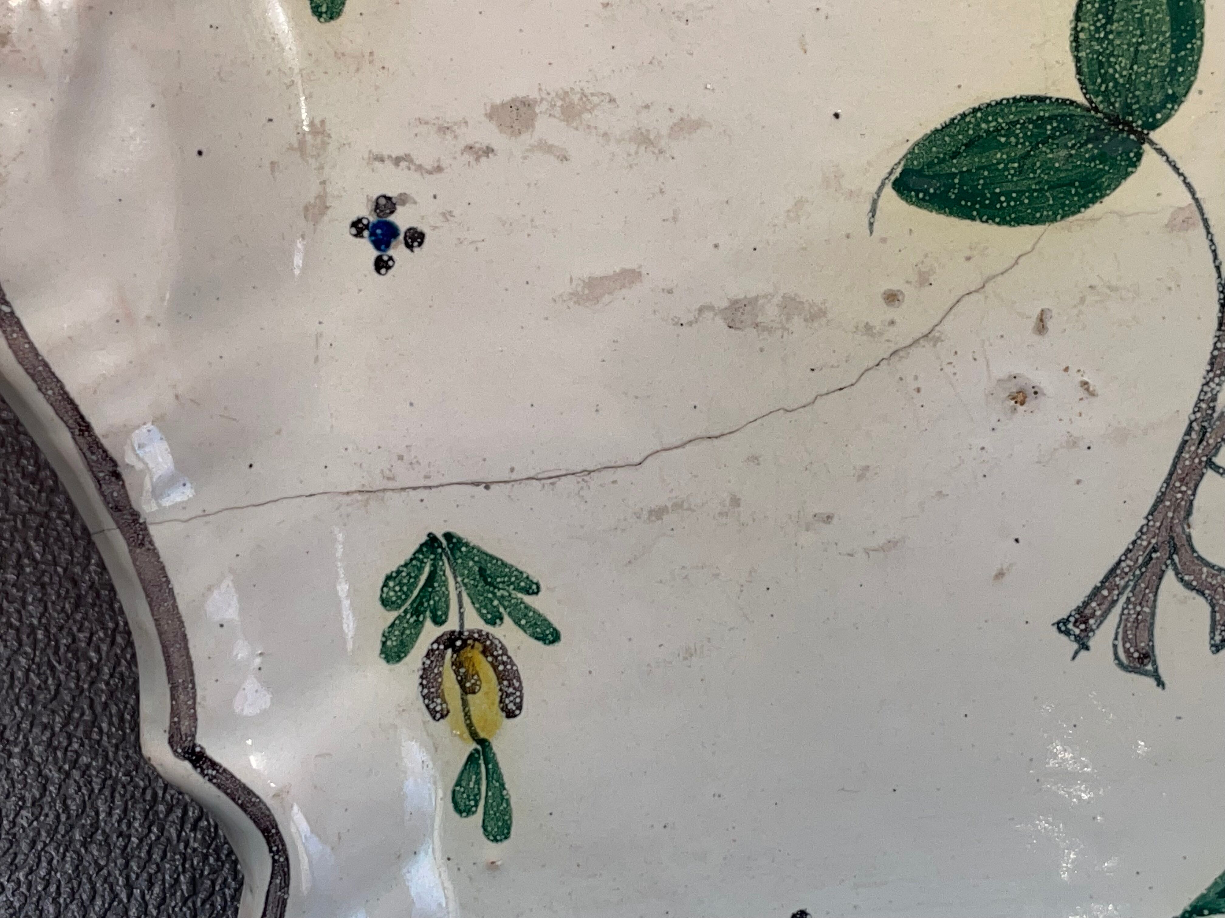 Faience Bannette dish with fruit decoration circa 1900