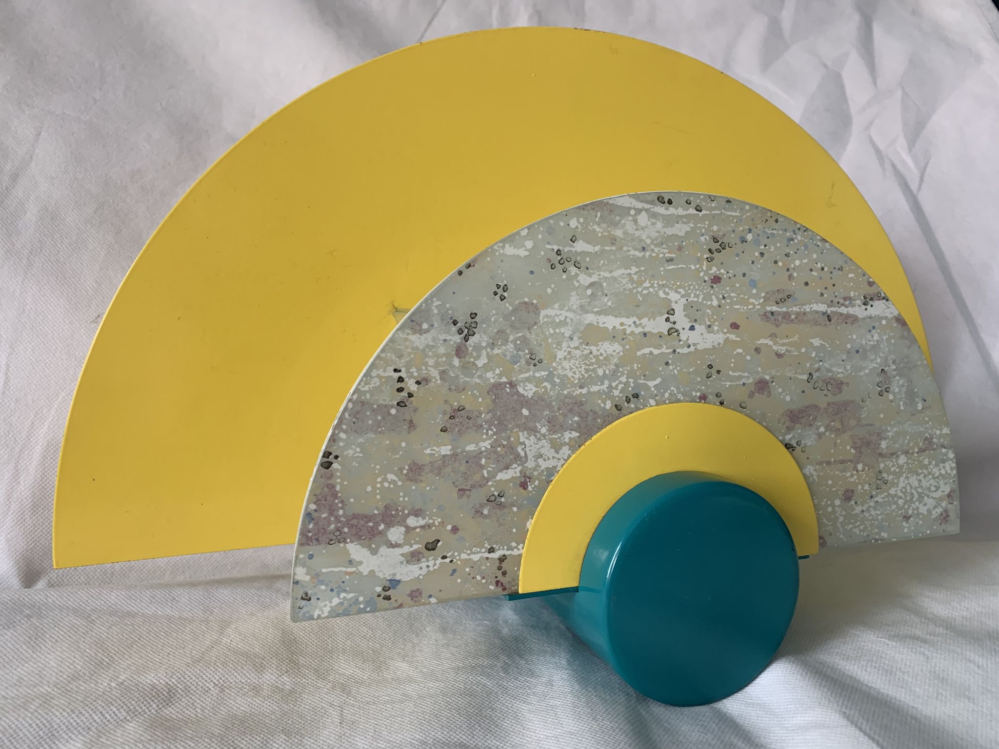 Colorful metal and glass wall light  Arlus 1980