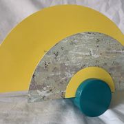 Colorful metal and glass wall light  Arlus 1980