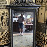 Mirror period Napoleon III blackened wood
