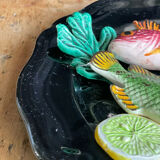 Vallauris majolica barbotine wall plate 1950