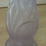 Glass vase mold press frost medallion light parma color