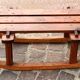 Rustic bench, old folk art, snow sled, Alps.