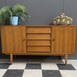 wood sideboard 1960s 2 doors and 4 drawers in the middle