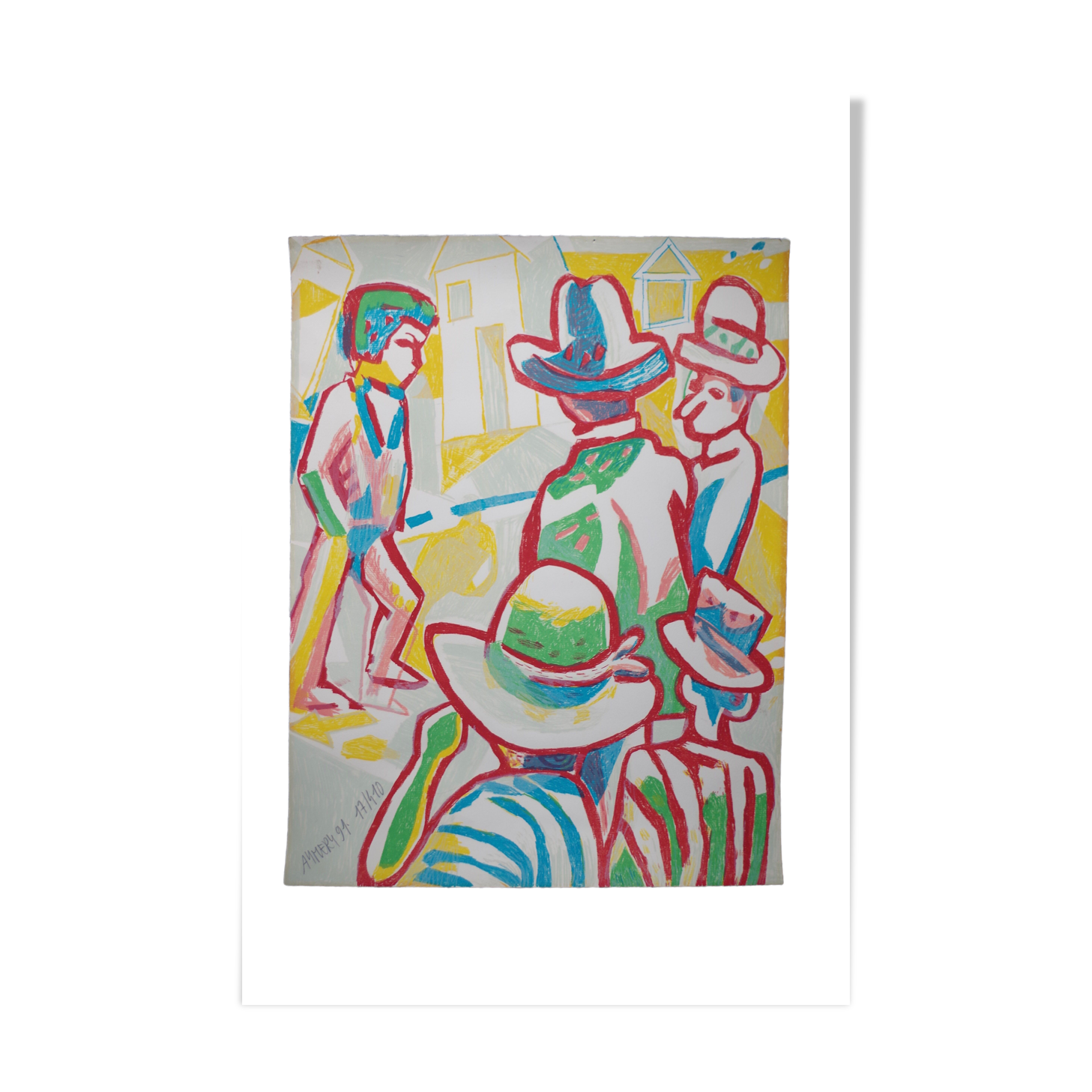 Color lithograph by Rolland Aymery, 1991