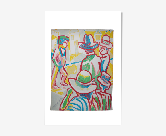 Lithographie couleur de Rolland Aymery, 1991
