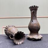 Paire de vases en bronze patiné de style archaïque Chine, XVIIIème siècle