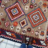 Handmade antique Persian Ardabil kilim rug 137 x 198 cm, 1930s