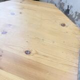 Hexagonal console table guéridon Regain pine 1970