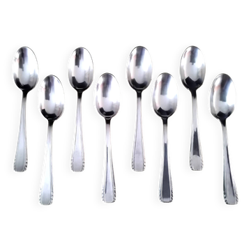 9 silver-plated metal teaspoons 18 G