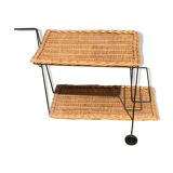 Modernist rattan serving trolley