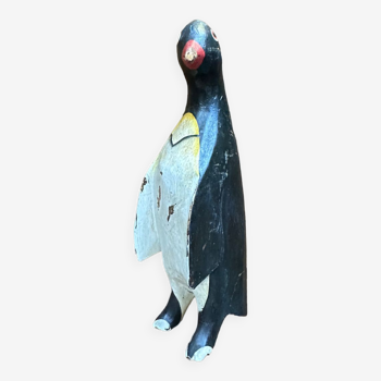 Sculpture bois pingouin