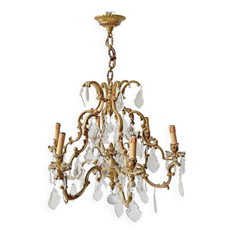 Louis XV style chandelier in gilded bronze with 6 light arms.