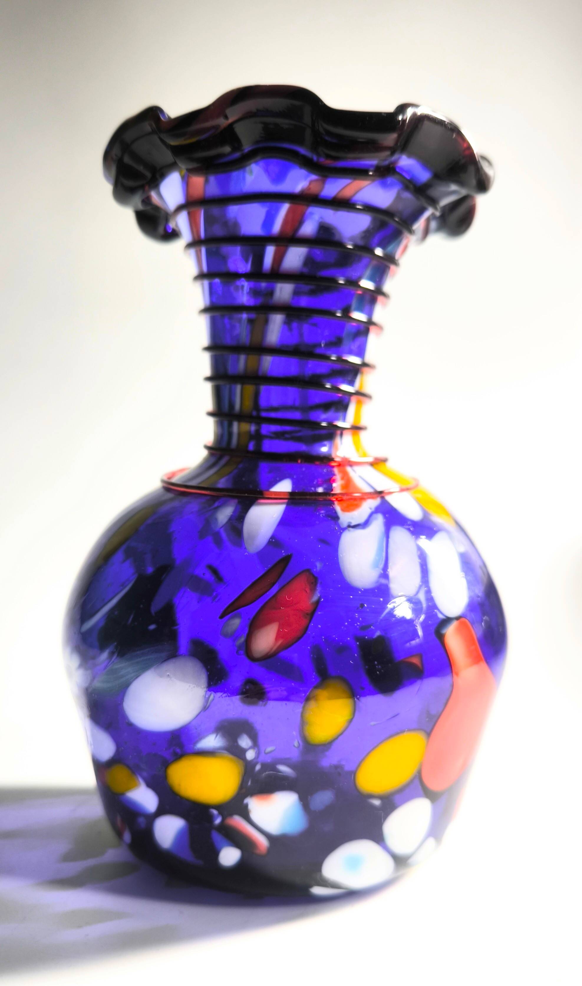 Vintage Murano Vase "Ruffled Rim" 1960s