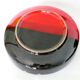 Vintage Italy red orange black ceramic ashtray 1970 Bitossi for Raymor