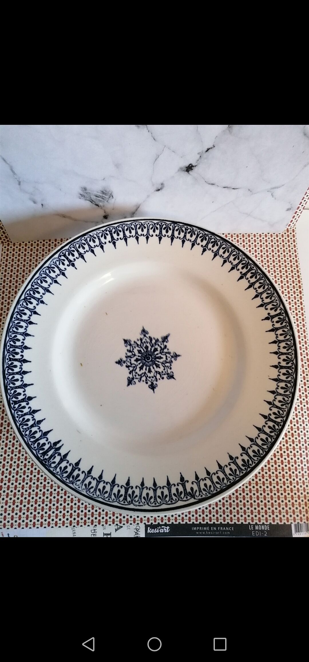 Piedouche cake dish, Saint Amand primax model, blue