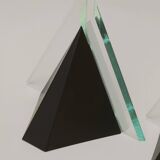 Pair of Postmodern Memphis Metal and Lucite Diamond Sconces Circa 1980