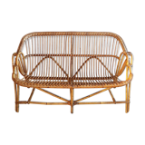 Bench into rattan of the 1960s