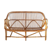 Bench into rattan of the 1960s