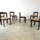 Vintage brutalist dining chairs, set of 6 - 1970s