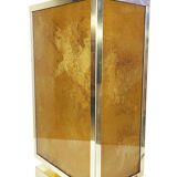 Lampe en laiton et verre poudré