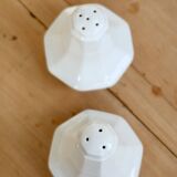 Vintage salt and pepper shakers, English porcelain, Pearl pattern - Johnson Brothers