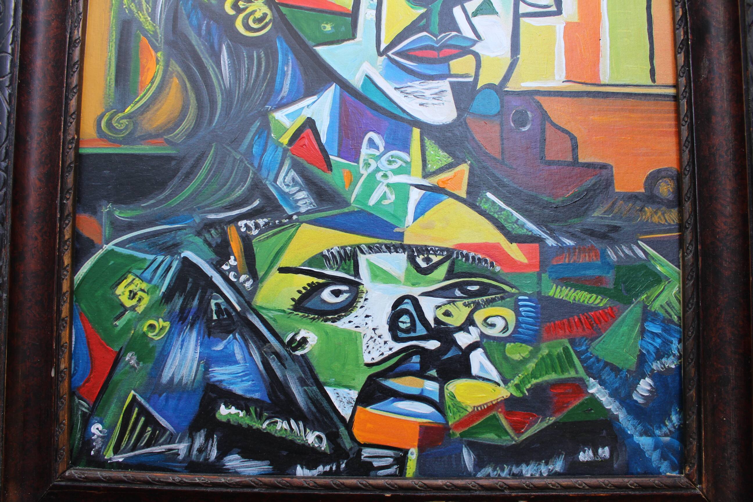 1970s Cubist Oil Painting
