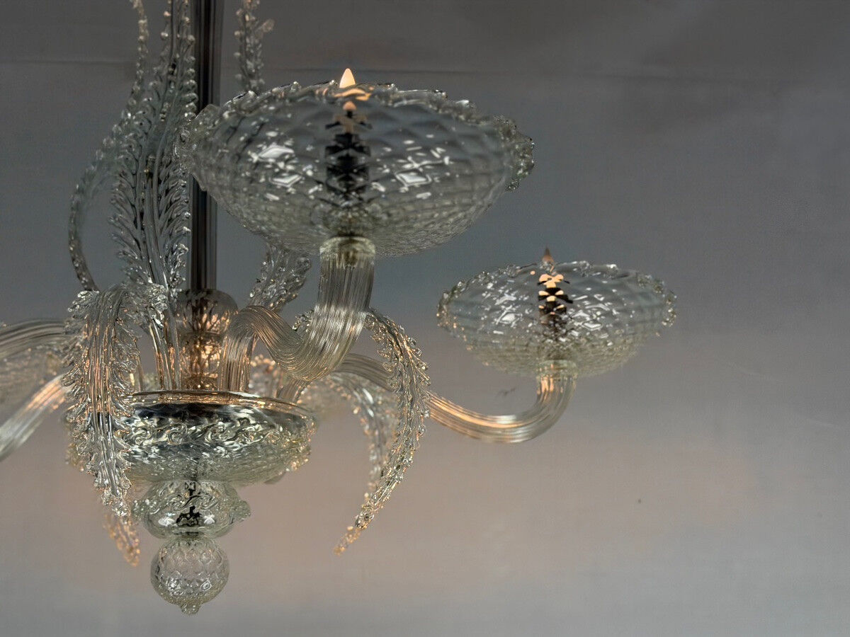 Venetian chandelier in Murano glass, 5 light arms, circa 1930.