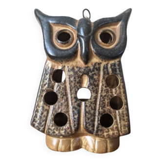 Owl tealight holder ceramic handmade owl candle holder brutalist