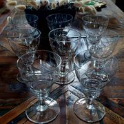 Set of 8 antique crystal glasses - 1940s-1950s