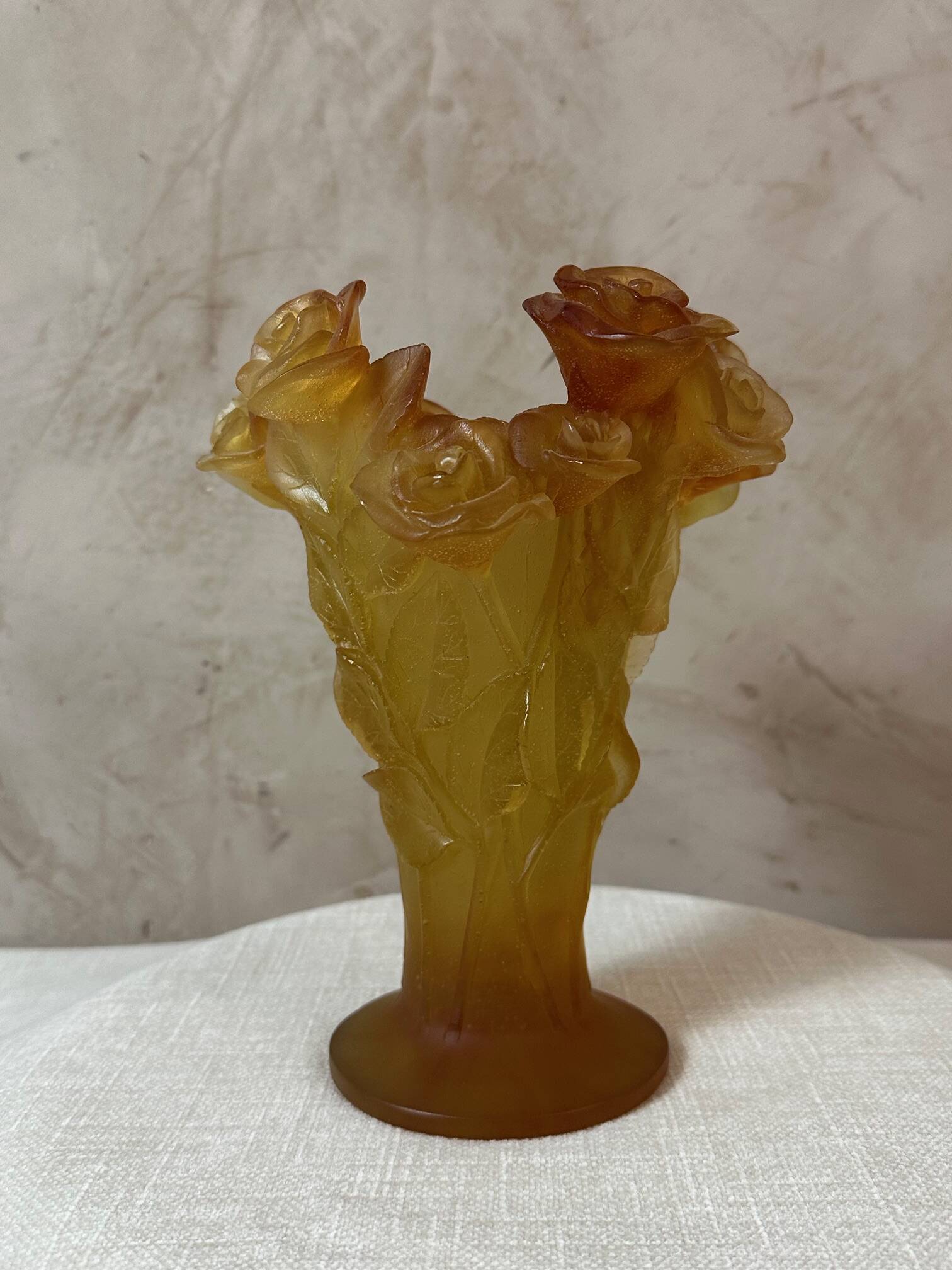 Daum glass paste vase