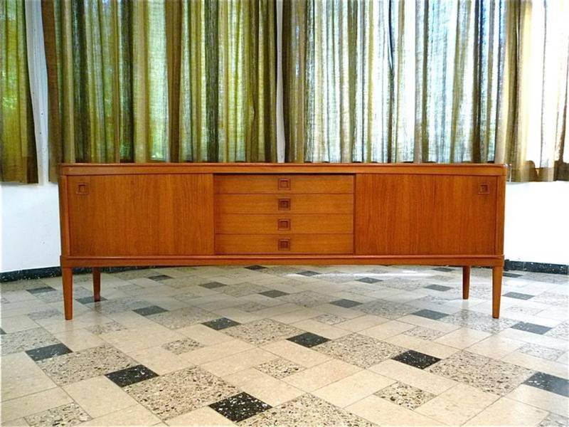 Mid-century Danish modern teak sideboard by Henry W. Klein for Bramin 1960s