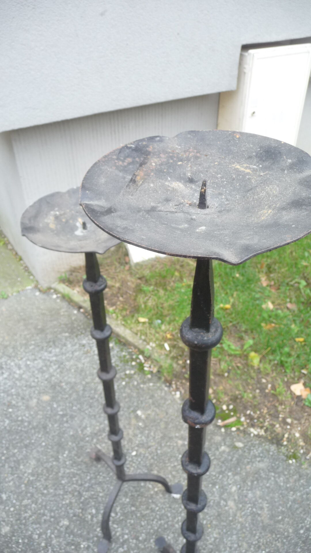 Wrought iron candle spikes