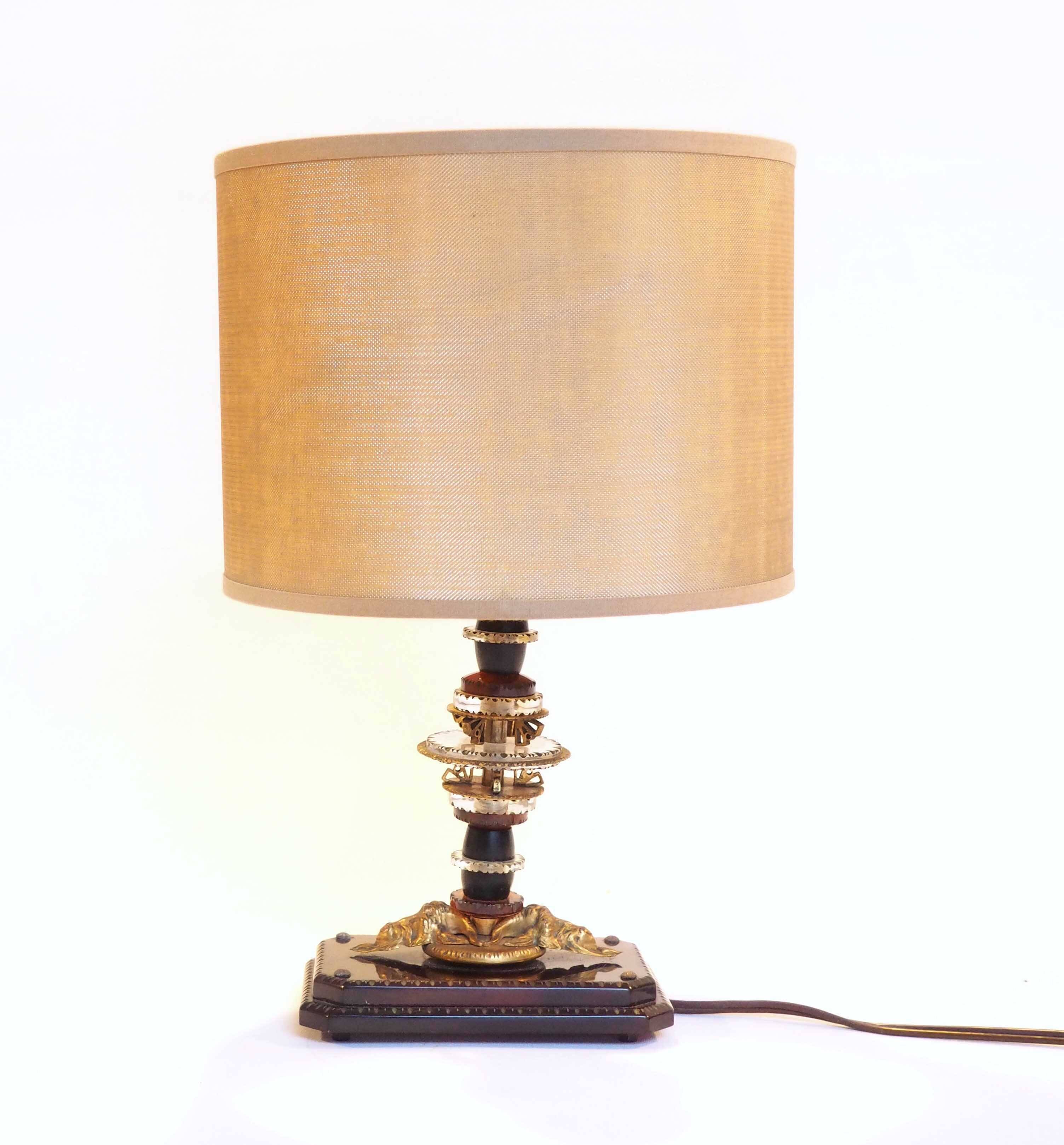 Lampe laiton et verre