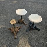 Cast iron foot stools or pedestal tables