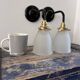 Pair of glass and ceramic wall lights