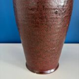 Large textured dark ceramic vase