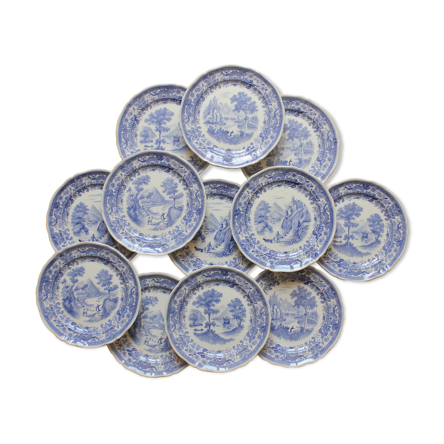 12 dessert plates in earthenware "Burgenland" Villeroy and vintage Boch